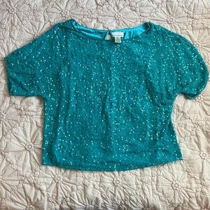 Draper’s & Damon’s Blue Beaded Top